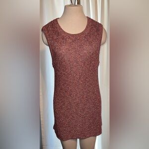 Ella Moss Sleeveless Crew Neck Multicolor Chunky Knit Tank Top Size L [A-49]